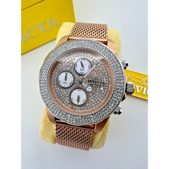 INVICTA Pro Diver Lady 40mm Rose Gold Stainless Steel Crystals 33385 Works *READ - Picture 3 of 14